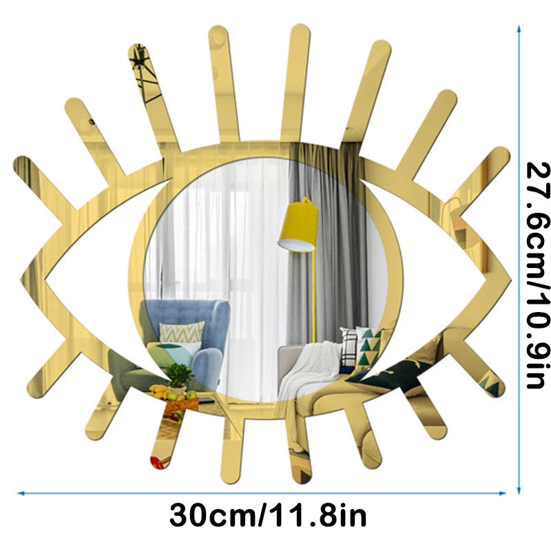 Espelho em forma de olho 3d criativo diy casa arte decoração quarto banheiro parede decorativa espelho acrílico