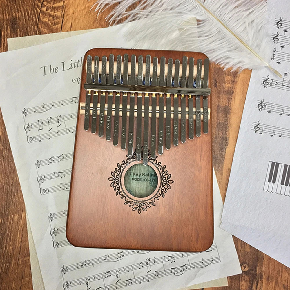 Kalimba Thumb Piano 17 teclas de alta qualidade Madeira Mbira Instrumentos musicais com livro de aprendizagem