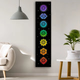 Tapeçaria de chakras, budismo, yoga, centros de energia cósmica, meditação, suspensão de parede, quarto, decoração de casa