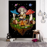 Tapete Design Illustration Alien Psychedelic Mushroom UFO Wanddekoration