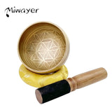 Conjunto de tigelas tibetanas Miwayer Flor da Vida Útil para meditação Yoga Alívio do estresse Oração e atenção plena