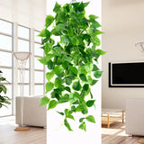 105cm Artificial Videiras Plantas Ao Ar Livre Plástico Trepadeira Verde Parede Pendurado Plantas Ramo Para Casa Jardim Decoração