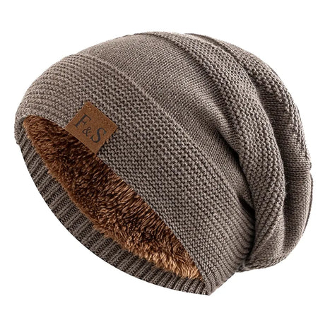 Gorros de inverno unissex despojados adicionam pele forrada casual acessório chapéu de malha