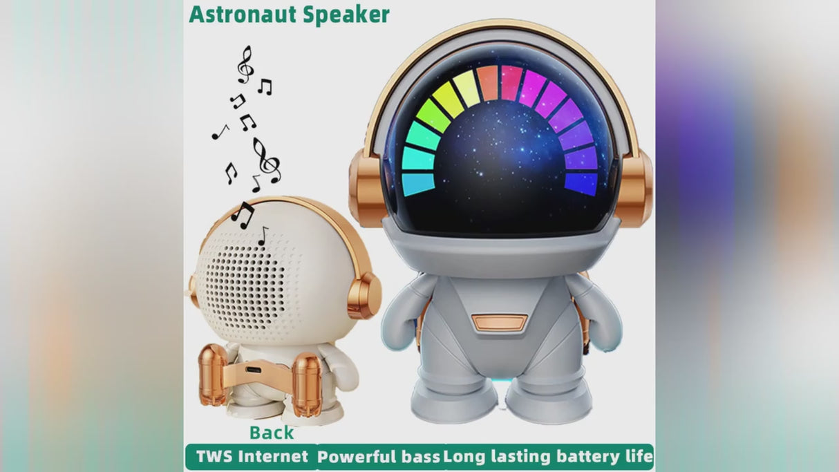 Astronauta alto-falante sem fio, tws acoplador desktop espaço robô bluetooth presente